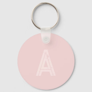 Personalized Monogram Blush Pink Keychain