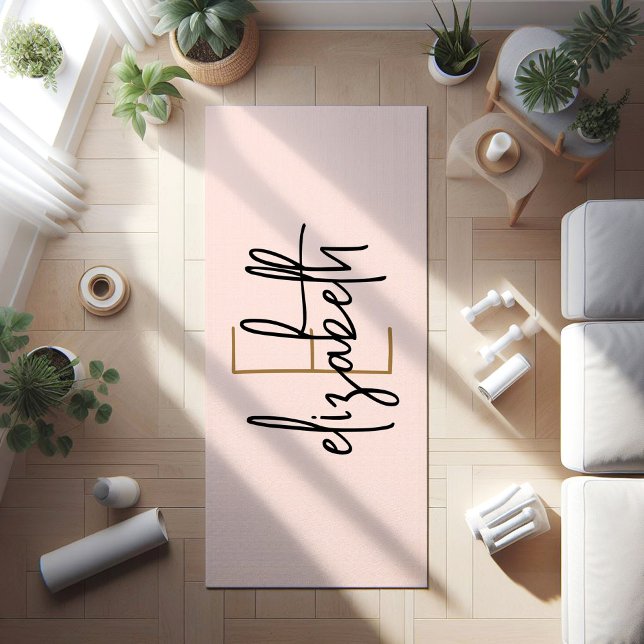 Personalized Monogram Blush Pink Yoga Mat (Creator Uploaded)