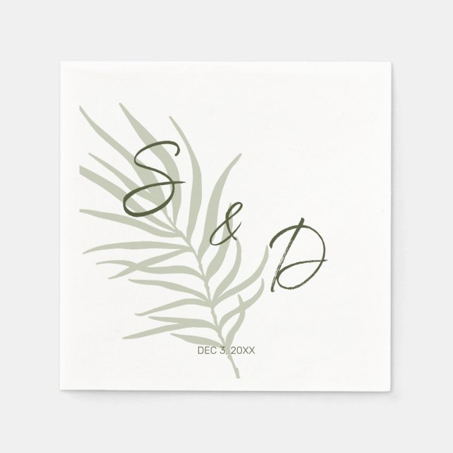Personalized Monogram Boho Wedding Napkin (Front)
