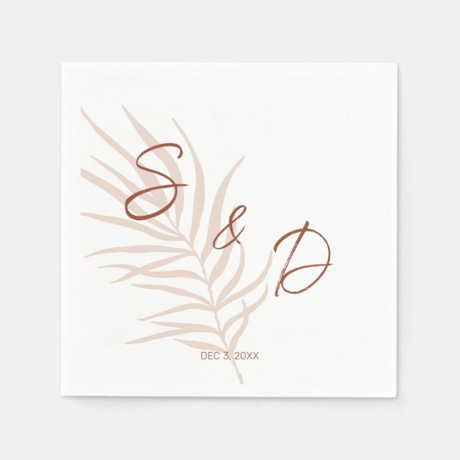 Personalized Monogram Boho Wedding Napkin (Front)