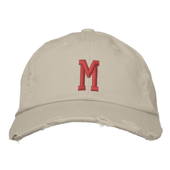 Personalized Monogram Bold Initial Embroidered Hat (Front)