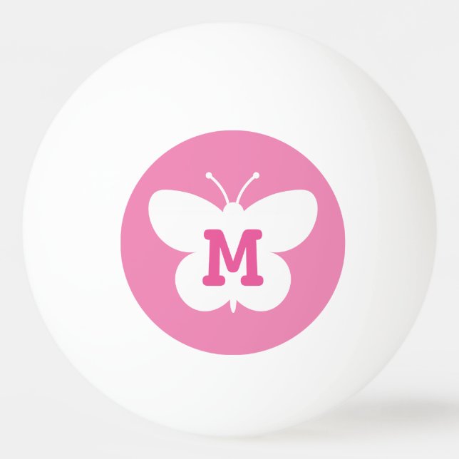 Personalized monogram butterfly ping pong ball (Front)