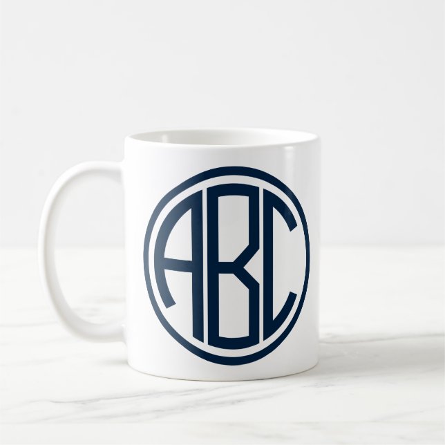 Personalized Monogram Ceramic Coffee Mug (Left)