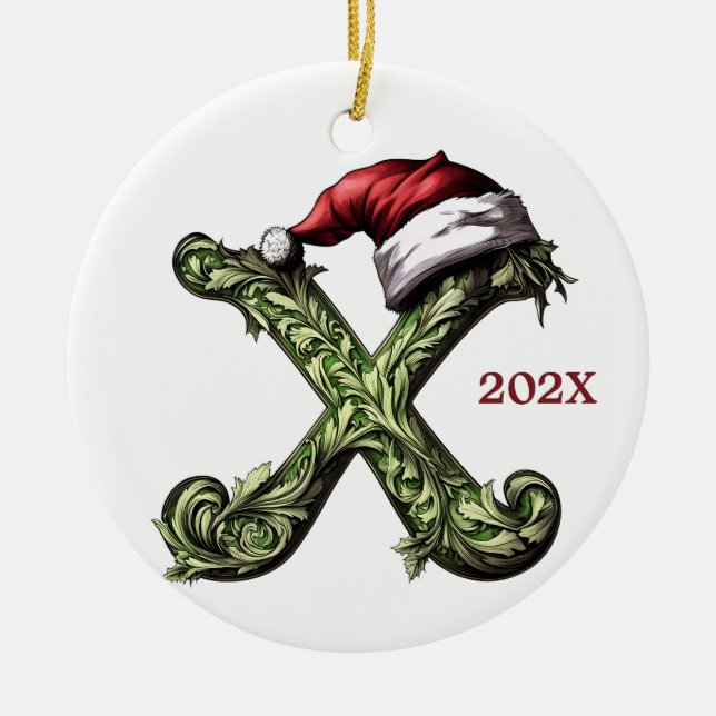  Personalized Monogram Christmas Ornament (Front)