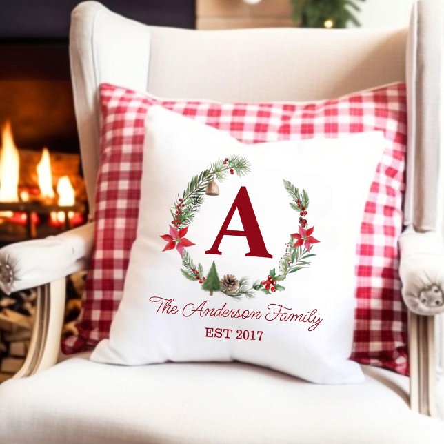 Personalized Monogram Christmas Pillow (Creator Uploaded)