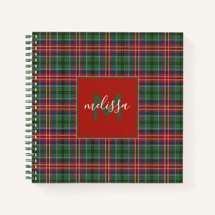 Personalized Monogram Clan MacCulloch Tartan Plaid Notebook