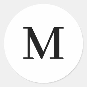 Personalized Monogram Classic Round Sticker