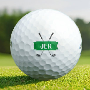Personalized Monogram Crossed Clubs Titleist Golf Balls
