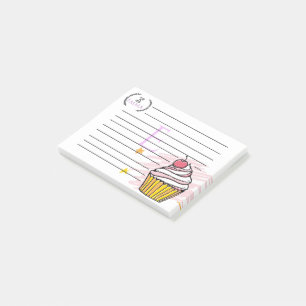 Personalized  Monogram Cupcake Post-It Notes