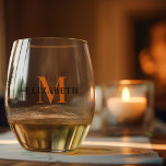 Personalized Monogram Custom Initial Name Elegant Stemless Wine Glass<br><div class="desc">Create your own Personalized Monogram Custom Initial Name Elegant Stemless Wine Glass perfect gift for her,  dad,  mom. This is the perfect gift for father on the occasions of "Father's Day" and unique gift for mama on mother's day. Best for Christmas gift and amazing gift on Happy New Year.</div>