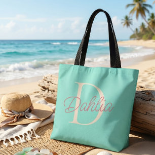 Personalized Monogram Custom Name Initial Travel  Tote Bag