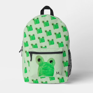 Personalized Monogram Cute frog Printed Backpack