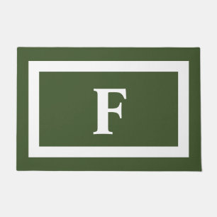 Personalized Monogram Dark Green Outdoor Doormat