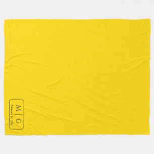 Personalized Monogram Date Fleece Blanket Gift