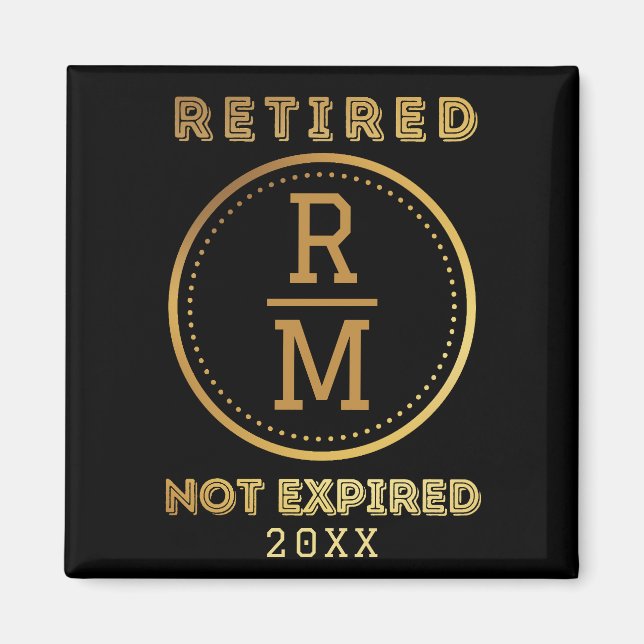Personalized Monogram Date Retirement Favour Guest Magnet (Front)