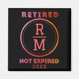 Personalized Monogram Date Retirement Favour Guest Magnet