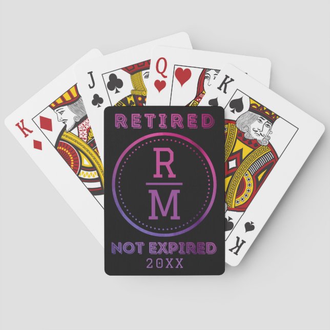 Personalized Monogram Date Retirement Favour Guest Playing Cards (Back)