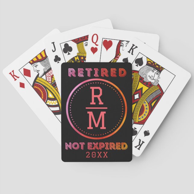 Personalized Monogram Date Retirement Favour Guest Playing Cards (Back)