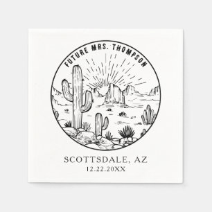 Personalized Monogram Desert Bridal Shower Wedding Napkin