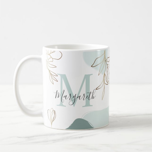 Personalized Monogram Dreams Work Quote Mug (Left)