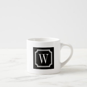 Personalized monogram elegant border espresso cup