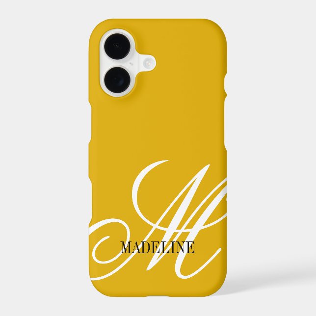 Personalized monogram elegant mustard yellow (Back)