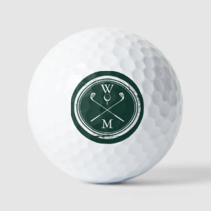 Personalized Monogram Emerald Green Golf Balls