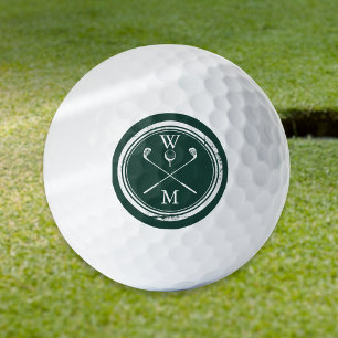 Personalized Monogram Emerald Green Golf Balls