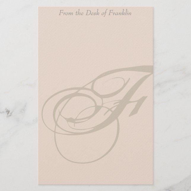 Personalized Monogram F Stationery (Front)
