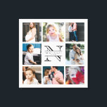 Personalized Monogram Family 8 Photo Collage Canvas Print<br><div class="desc">Modern and elegant design printed Personalized Monogram Family 8 Photo Collage Canvas Print  that can be customized with your text. Check out the Graphic Art Design store for other products that match this design!</div>