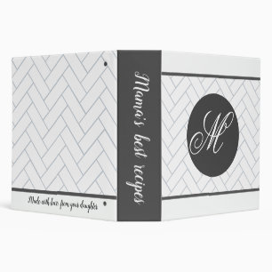 Personalized Monogram Farmhouse Tile Design Recipe Binder