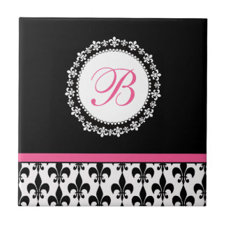 Personalized Monogram Fleur de Lis Tile