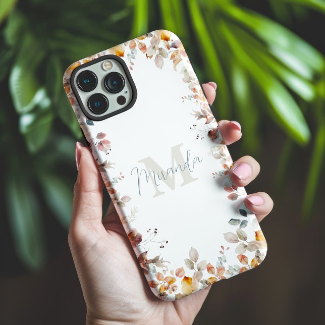 Personalized Monogram Floral Case-Mate iPhone Case (Creator Uploaded)