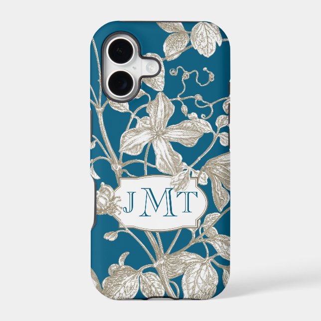 Personalized Monogram, Flowering Vine Botanical (Back)