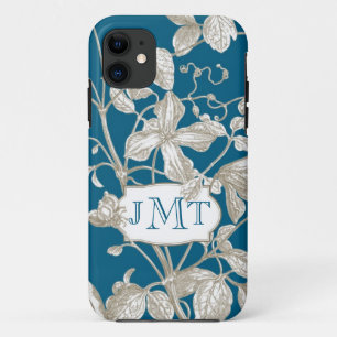 Personalized Monogram, Flowering Vine Botanical iPhone 11 Case