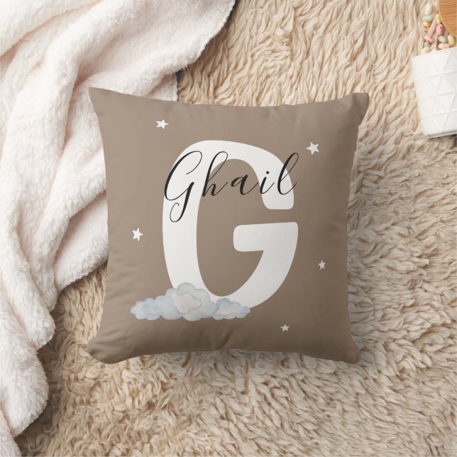 Personalized Monogram G Initial Decorative Throw Pillow (Blanket)