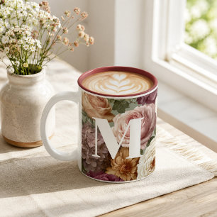 Personalized Monogram Gift for Her Two-Tone Coffee Mug