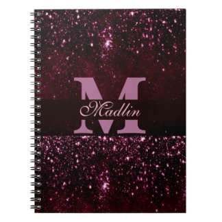 personalized monogram glitter notebook