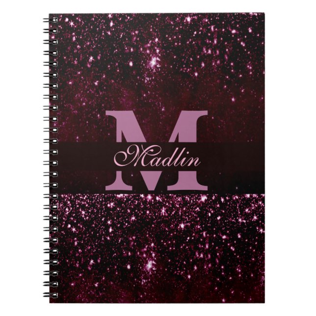 personalized monogram glitter notebook (Front)