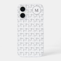 Personalized Monogram Goat Black & White Line Art