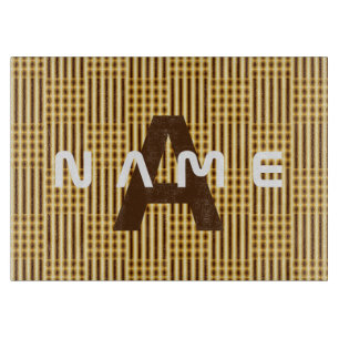 Personalized Monogram Gold Luxury Elegant Abstract Cutting Board