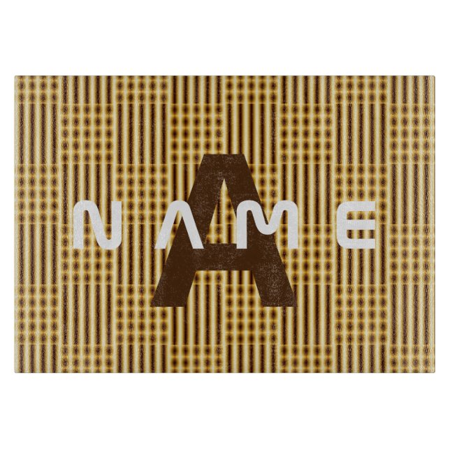 Personalized Monogram Gold Luxury Elegant Abstract Cutting Board (Front)