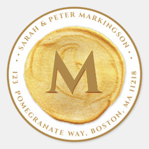 Personalized Monogram Gold Sticker