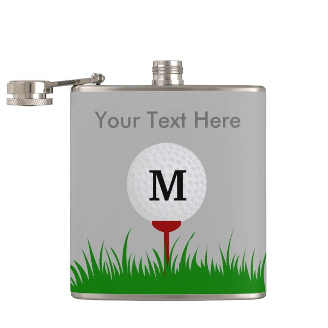 Personalized Monogram Golf Ball Flask (Opened)