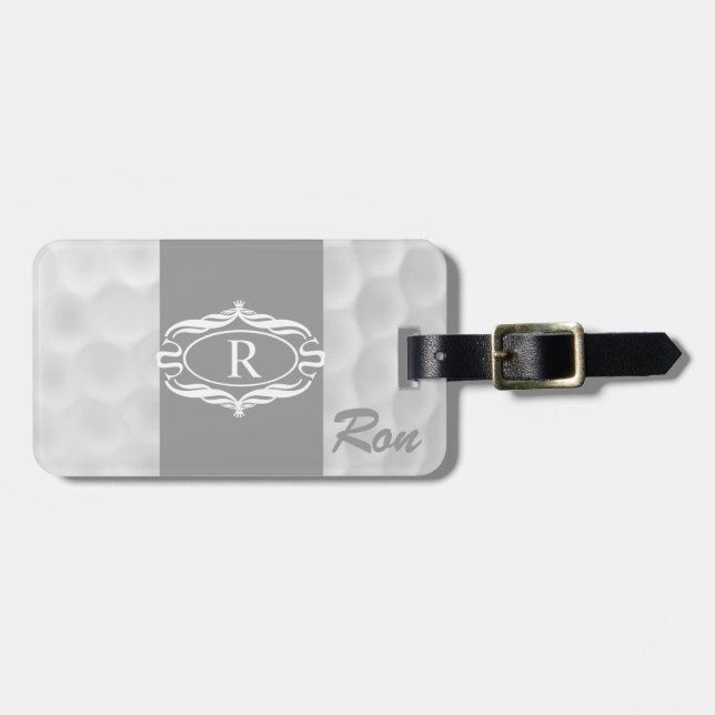 Personalized Monogram Golf Ball Luggage Tag (Front Horizontal)