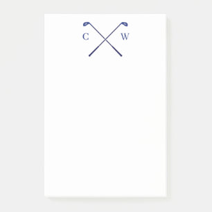 Personalized Monogram Golf Club Blue Post-Its Post-it Notes