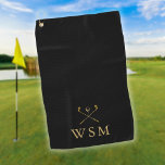 Personalized Monogram Golf Clubs Black And Gold Golf Towel<br><div class="desc">Personalize the monogram in classic typography to create a unique golf gift and keepsake for any golfer. Designed by Thisisnotme©</div>