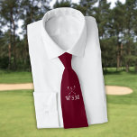 Personalized Monogram Golf Clubs Burgundy Red Golf Tie<br><div class="desc">Personalize the monogram in classic typography to create a unique golf gift and keepsake for any golfer. Designed by Thisisnotme©</div>