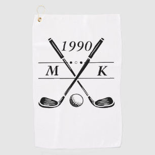 Personalized Monogram Golf Clubs Towel