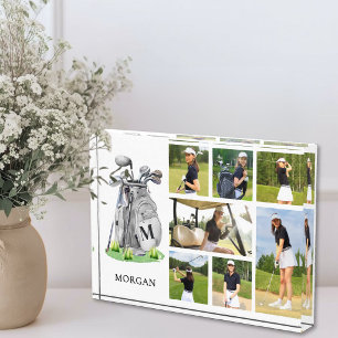 Personalized Monogram Golf Photo Collage Block